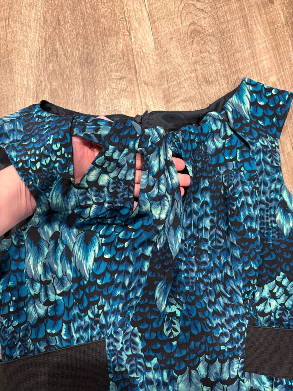 Nanette Lepore 100% Silk Peacock Feather Print Dress - Size 4 - Made in USA - Picture 6 of 8